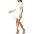 thumbnail image 4 of MODA NOVA Junior's Short Sleeve Half Placket Drawstring Layered Shirt Dress, 4 of 5