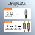 thumbnail image 2 of USB C to RCA Audio Cable Type C to 2 RCA Cable for Speaker Amplifier Android Phone Laptop USB-C Splitter, 2 of 7