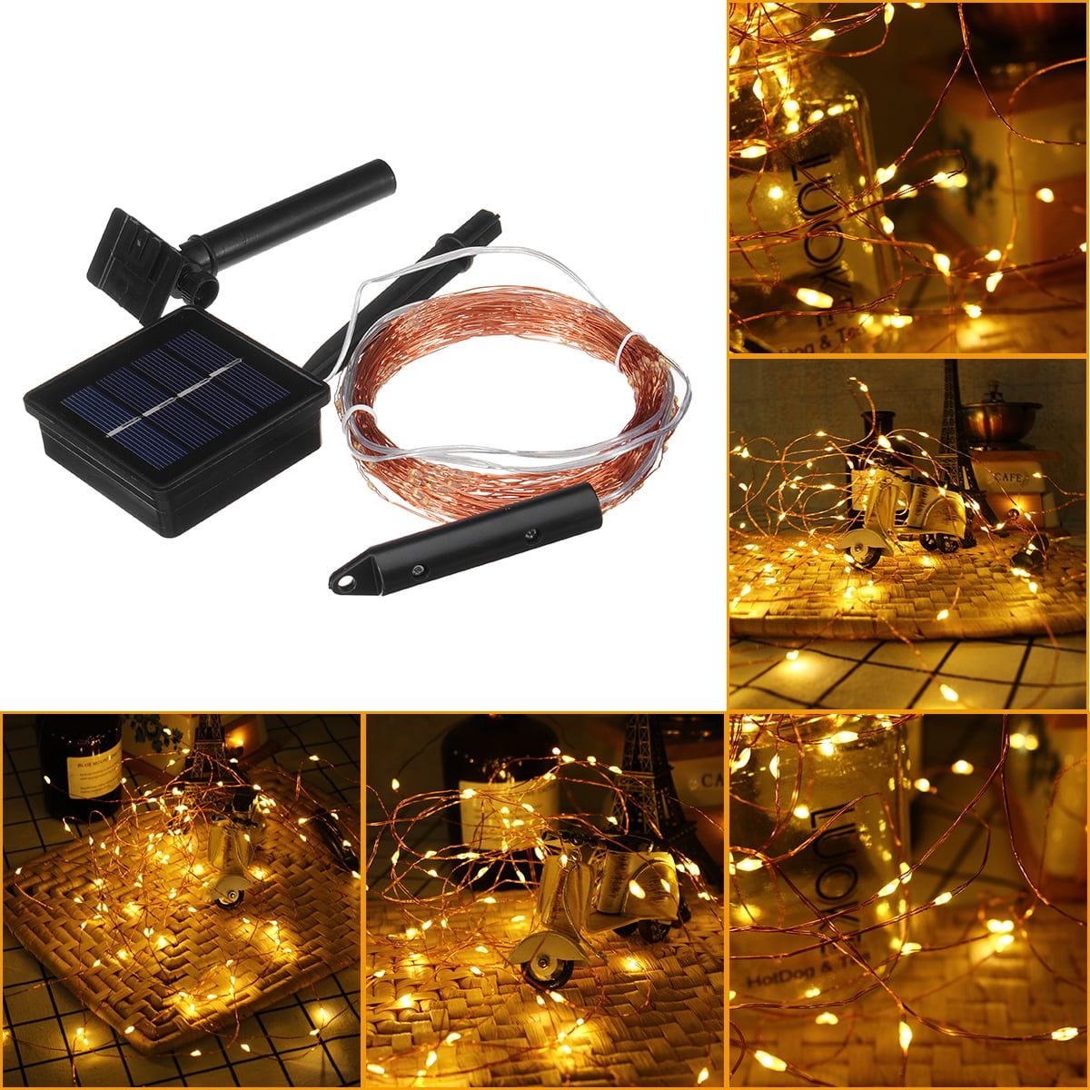 Upgraded Solar Powered String Fairy Lights 1/2 Pack 200 LED 8 Modes