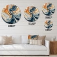 thumbnail image 4 of Designart "Aqua Symphony Teal Orange Expression" Abstract Oversized Wall Clock, 4 of 5
