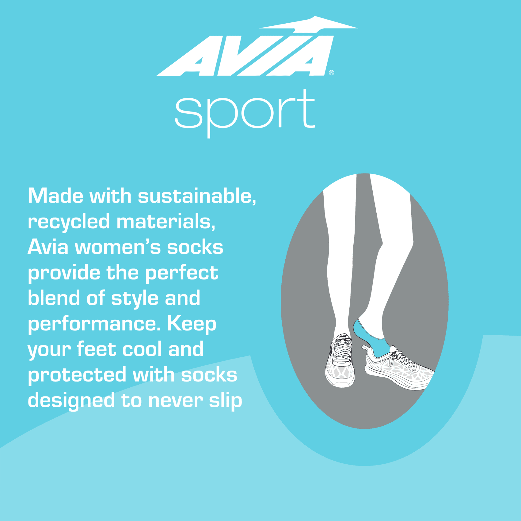 Avia Women's Micro Performance Sport No Show Liner Socks, 6-Pack