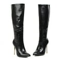 thumbnail image 2 of Babysbule Womens Shoes Clearance, Women Super High Heel Pointed Shoes Winter Leopard Print Snake Pattern Stilettos Knee-High Sexy Boots, 2 of 4