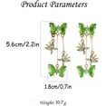 thumbnail image 6 of Long CZ Butterfly Tassel Drop Dangle Earrings for Women Gold-Toned Crystal Rhinestone Animal Insect Dangling Studs Earring Fashion Wedding Halloween Jewelry, 6 of 12
