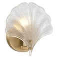 thumbnail image 2 of 360 Lighting Deniz 7 3/4"H Satin Brass and Vintage Glass Ginkgo Leaf Wall Sconce, 2 of 9
