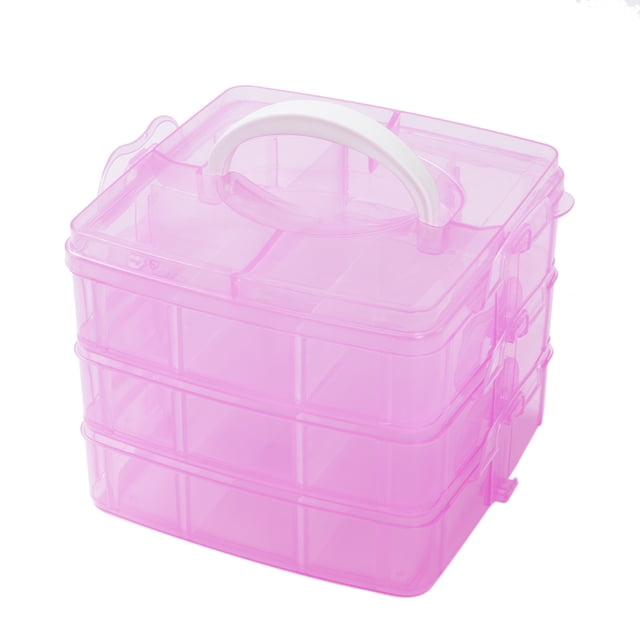 xiaxaixu Boîte de Rangement en Plastique à 3 Couches 18 Compartiments Contenant pour Bijoux