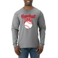 thumbnail image 1 of Wild Bobby, Cute Baseball Mom Ribbon Gift, Mother's Day, Men Long Sleeve Shirt, Heather Grey, 3XL, 1 of 3