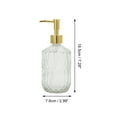 thumbnail image 4 of Unique Bargains 1 Pc Round Bottom Bamboo Grain Soap Dispenser 13.53oz Clear Gold Tone, 4 of 6