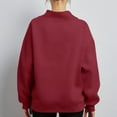 thumbnail image 4 of Blouse for Women Business Casual New Womens Oversized Sweatshirts Long Sleeve Solid Color Casual Loose Pullover Tops Fall Fashion Outfits Wine S, 4 of 9