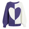 thumbnail image 3 of Vedolay Womens Sweater Womens Pullover Sweater V Neck Long Sleeve Solid Knit Tops Casual Fall Sweater,Purple L, 3 of 4