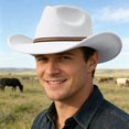 thumbnail image 2 of TIANZEN Adult Western Cowboy Hat Ethnic Style Fedora For Party 8 1/4 Fitted Hats, 2 of 4