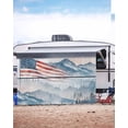 thumbnail image 5 of 4th of July RV Awning Sun Shade Screen 9'X15.3' National Flag Mesh Sunscreen Mountains Forest Awning Shade Screen with Zipper UV Blocker Completed Kits Outdoor Canopy for RV Motorhome Camper Trailer, 5 of 7