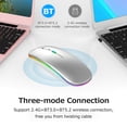 thumbnail image 4 of Mistaha Wireless Optical Mouse 2.4G+Bluetooth3.0+Bluetooth5.2 Three-mode Connection Ergonomic Mute Mouse Built-in 500mAh Battery for PC, 4 of 8