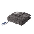 thumbnail image 4 of Beautyrest Zuri 50x70" Modern Solid Faux Fur Fabric Heated Throw in Dark Gray, 4 of 5