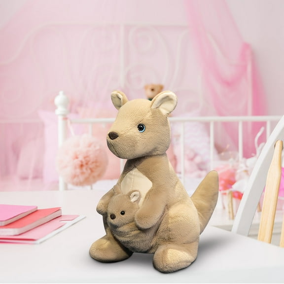 Loespoir Kangaroo Toys Realistic and Baby Set, Soft Doll Decorative Toys, Imaginative Play, Kids Gift, Sturdy Design, Christmas Birthday Gift Toys for Girls Boys(B-13.78")