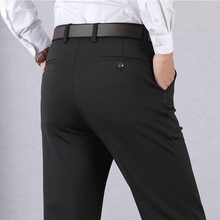 Qatainlav Lightning Sale Straight Leg Business Pants for Men Solid Color Zipper Dress Pants Winter Casual Work Suit Pant with Pockets Black XL Qatainlav Lightning Sale Straight Leg Business Pants for Men Solid Color Zipper Dress Pants Winter Casual Work Suit Pant with Pockets Black XL