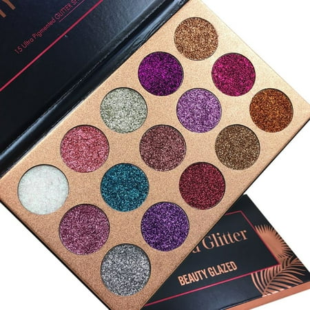 OUMY 15 Colors Diamond Glitter Shimmer Eyeshadow (Best Shimmer Glitter Eyeshadow)