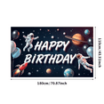 thumbnail image 7 of Space Theme Happy Birthday Banner Astronaut Design Galaxy Balloon Backdrop for Kids Birthday Party Decoration, 7 of 7
