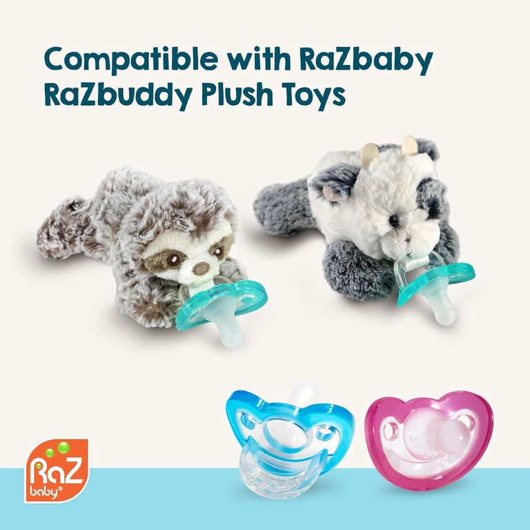 RaZbaby Soothing Silicone JollyPop Pacifier, Curved and Flexible