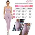 thumbnail image 5 of QRIC Womens Seamless Butt Lift Leggings High Waisted Yoga Pants Ribbed Workout Slimming Tights, 5 of 7