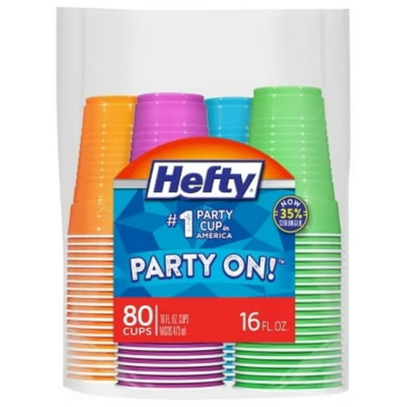 Hefty Party On! Disposable Cups - 80ct/16oz