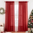 thumbnail image 1 of Cortinas MIULEE de Lino Rojo 244 cm de Largo para Dormitorio y Sala x2, 1 of 7