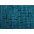 thumbnail image 1 of Ahgly Company Machine Washable Indoor Rectangle Abstract Turquoise Blue Modern Area Rugs, 6' x 9', 1 of 4