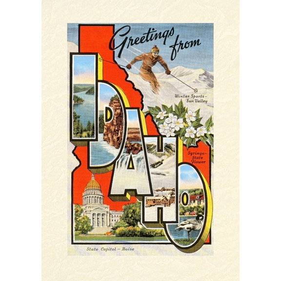 Vintage Lined Notebook Greetings from Idaho (Paperback)