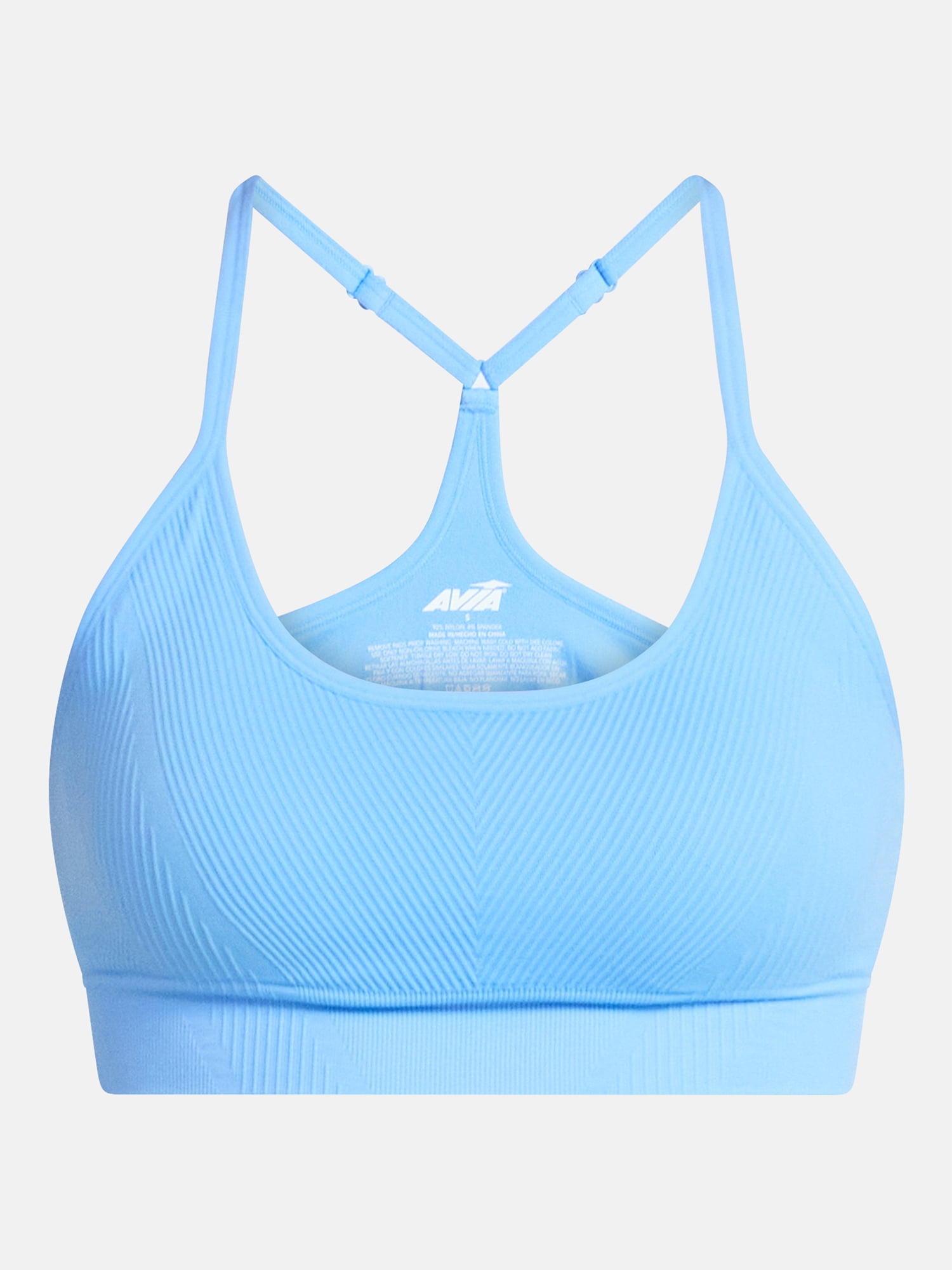 Avia Women's Low Support Seamless Textured Cami Sports Bra, Sizes XS-XXXL