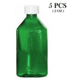 thumbnail image 2 of Oval Pharmacy Bottle 2 oz - Green Medicine Bottle - Pack of 5  for Liquid Medicine – Child Resistant Cap –- Prescription Pharmacy Bottle, Pharmacy Container, Prescription Plastic Container by Sponix, 2 of 2