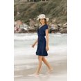 thumbnail image 2 of HAPPY BAY Women Top Bikini Beach Swimwear Casual Wear Kimono S-M Navy, Plain, 2 of 5
