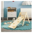 thumbnail image 3 of Wooden Climbing Triangle Set, 3-in-1 Triangle Climber with Ramp & Slide - Indoor Montessori Toys for Toddlers, Kids Gymnastics Training, Birch & Beech Wood, 3 of 9