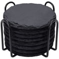 thumbnail image 1 of Juego de 8 unidades para bebidas Coasters GOH DODD Slate con soporte de metal, 1 of 6