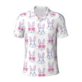 thumbnail image 2 of Daiia Heart Rabbit Pattern Men’s Polo Shirts,Solid Deck Shirt,Classic Fit, Breathable Cotton Polo for Casual and Sport Wear-Large, 2 of 9