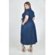 thumbnail image 3 of Vestido largo de mezclilla Roman Fashion /Tallas Extras, 2723 (Azul dark) azul oscuro 38, 3 of 6