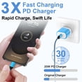 thumbnail image 3 of Type C Charger Block Fast Charging, PD 20W Charging Block with Type C to C Cable 6FT, USB C Block Charger Wall Adapter Plug Charger Station Power Base Compatible for iPhone Samsung Android, Blue, 3 of 7