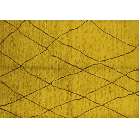 Ahgly Company Indoor Rectangle Solid Yellow Modern Area Rugs, 2' x 3'