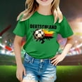 thumbnail image 2 of Xuewenshw T-Shirt à Manches Courtes Col Rond Imprimé Drapeau d'Allemagne pour Enfants Tendance Mode Florale Chemise de Base pour Petites Filles, 2 of 4