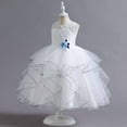 thumbnail image 5 of Diufon Puffy Princess Dress for 5-14 Years Girl Lace Mesh Layered Rompers Skirt Birthday Middle-Age Dresses (11-12 Years, White), 5 of 9