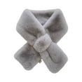 thumbnail image 3 of WonderWiz Womens Faux Fur Collar Shawl Faux Fur Scarf Wrap Evening Cape for Winter Coat Light Gray One Size, 3 of 4
