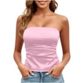 thumbnail image 2 of Women's Solid Color Fashionable Trend Chest Hugging Backless Strapless Tops, 2 of 8