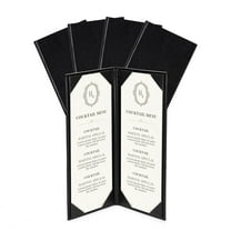 WeChef 5 Pack Menu Covers 4.25"x11" 2 View Angled Corners Wine List Restaurant