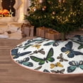 thumbnail image 6 of Daiia Watercolor Butterflies Drawing Merry Christmas Tree Skirt , Xmas Large Lace-up Tree Skirt, Santa Snowflakes Rustic Home Decorations New Year Party Farmhouse Decor-48", 6 of 7