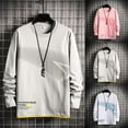 thumbnail image 5 of Mens Baggy Long Sleeve T Shirt Sports Crew Neck Tee Shirts Blouse Pullover Tops, 5 of 8