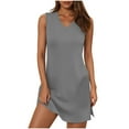 thumbnail image 3 of Vetsdori Sleeveless Mini Dresses for Women Shirt Dress Slip Dress Casual Summer Tank,V-Neck Ladies Dress Lightweight, 3 of 7
