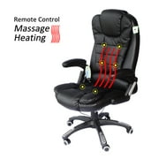 Swivel Gaming Massage Chair Ergonomic PU Leather Executive Office Chair Heated Vibrating 7 Point Wireless Massage Chair with Heating Function (Black)