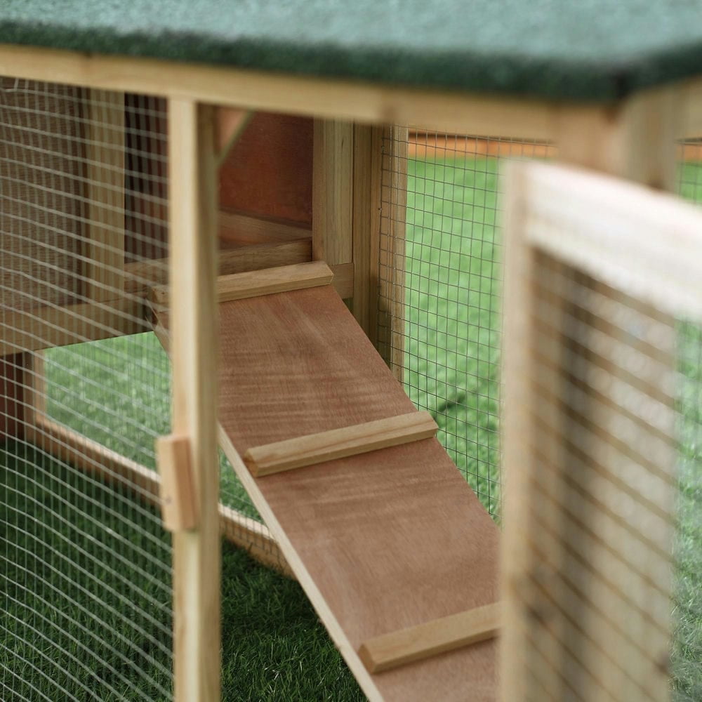 Spaco Rabbit Cage for Outdoor, Rabbit House 83" 2 Story Deluxe XL Wooden Rabbit Hutch Big Bunny Cage w/ Ladder and Run