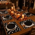 thumbnail image 5 of Black Halloween Placemats, 12x18 Inch Ghost Pumpkin Card Game Mats Decorations Outdoor Indoor Halloween Decoration, Seasonal Kitchen Dining Tables Decoration, 5 of 5
