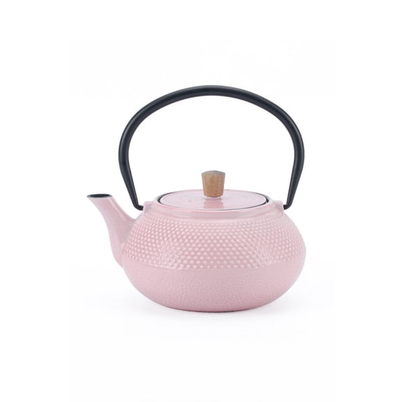 Enamelled Cast Iron Teapot - 600 ml - Dot Pink