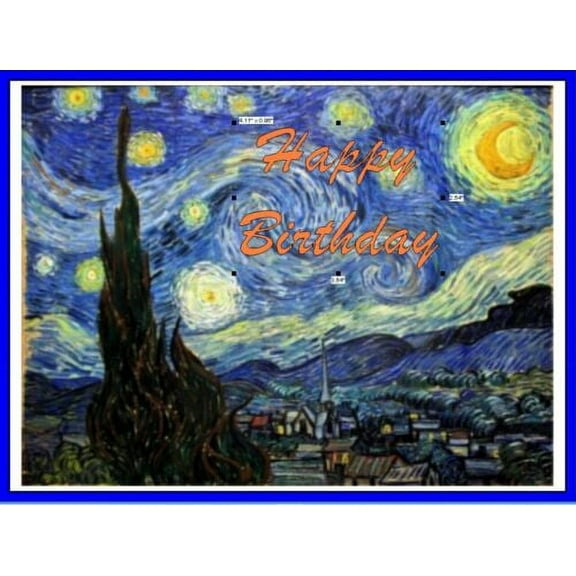Starry Night Image Edible Cake Toppers Frosting Sheet