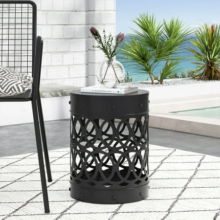Holt Metal Outdoor Side Table, Black